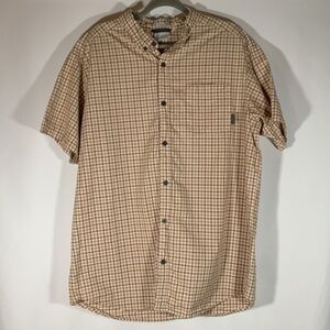 Columbia Men’s Orange & Green Plaid Button Down Shirt